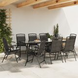  Sklopive vrtne stolice 8 kom prošarane sive čelik i tekstil | shoptok.hr