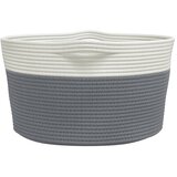  Košara za pohranu sivo-bijela Ø 40 x 25 cm pamučna | shoptok.hr