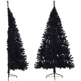  Umjetna polovica božićnog drvca sa stalkom crna 210 cm PVC | shoptok.hr