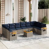 vidaXL 11-dijelni set vrtnih sofa od poliratana s jastucima sivi | shoptok.hr