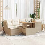 Maison Chic Seti vrtnega pohištva - Vrtna garnitura - Vrtni pohištvo set 7-delna z blazinami bež poli ratan, (21804148) | Shoptok.si