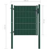 vidaXL Vrata za ograjo PVC in jeklo 100x81 cm zelena | Shoptok.si