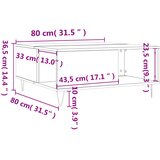  Stolić za kavu bijeli 80 x 80 x 36,5 cm od konstruiranog drva | shoptok.hr