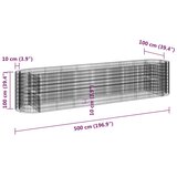  Gabionska povišena gredica od pocinčanog željeza 500x100x100 cm | shoptok.hr