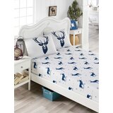 Aberto Design set čaršava i 2 jastučnice Geyik, 160x200+20 cm, bijelo-plava Cijene