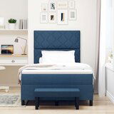  Box Spring Postelja z vzmetnico & klop modra 120x190 cm tkanina, (22081096) | Shoptok.si