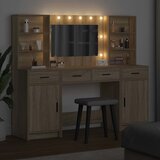  Set stola za oblačenje s LED s ladicama 3 pcs Sonoma hrast | shoptok.hr