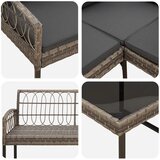  Set vrtnog kauča s jastukom 2 pcs Sivi Poli Rattan i čelik - Sivi | shoptok.hr