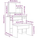  Set toaletnog stolića Artisan hrast konstruirano drvo | shoptok.hr