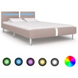 vidaXL Posteljni okvir LED kapučino umetno usnje 120x200 cm Cene