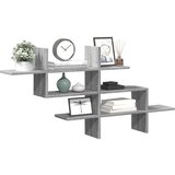vidaXL Stenska polica siva sonoma 124,5x18x60,5 cm inženirski les Cene