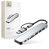 TECH-PROTECT HUB ADAPTER 8IN1 TYPE-C ZA WINDOWS LAPTOP USB 3.0, (5000302878) u