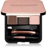 Revolution Brow Sculpt Kit paletka za obrvi 2,2 g odtenek Dark Brown za ženske Cene