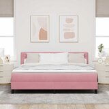  LED Box Spring Krevet s madracem Ružičasta 180 x 200 cm Baršun | shoptok.hr