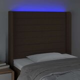  LED posteljno vzglavje temno rjavo 93x16x118/128 cm blago | Shoptok.si