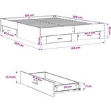  Okvir kreveta s ladicama boja hrasta 150x200 cm drveni | shoptok.hr