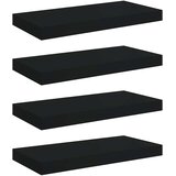  Plutajuće zidne police 4 kom crne 50 x 23 x 3,8 cm MDF | shoptok.hr