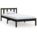 vidaXL Okvir za krevet crni od masivne borovine 100 x 200 cm | shoptok.hr