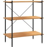 vidaXL 3-nadstropni regal s policami črn in hrast 80x40x92 cm | Shoptok.si