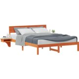  Konstrukcija postelje z vzglavjem Voskast rjav 150 x 200 cm, (5000126632) | Shoptok.si