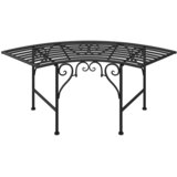  Klupa oko stabla 113 cm crna čelična | shoptok.hr