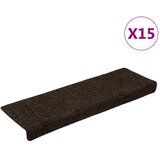  Prostirke za stepenice samoljepljive 15 kom 65x21x4 cm tamnosmeđe pravokutne rubove | shoptok.hr