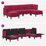  Komplet pohištva za dnevno sobo 6 pcs Vinorodna rdeča Žamet, (5000272737) | Shoptok.si