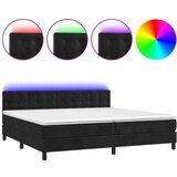 The Living Store Box spring postelja z vzmetnico LED črna 200x200 cm žamet - Box Spring Postelja, (21490792) | Shoptok.si