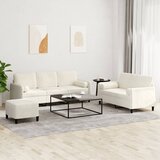  3-dijelni set sofa s jastucima krem baršunasti | shoptok.hr