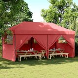 vidaXL Zložljivi pop-up šotor za zabave 4 stranice bordo Cene