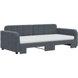  Dnevni krevet s pomoćnim ležajem i madracima tamno sivi 90x190 cm baršun | shoptok.hr
