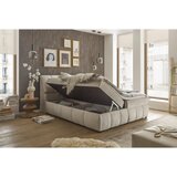 MID.YOU POSTELJA Z VZMETNICO 180 cm x 200 cm , tekstil, leseni material bež | Shoptok.si