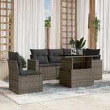 The Living Store Vrtna sedežna garnitura 6-delna z blazinami siv poli ratan - Vrtna Sedežna Garniture, (21428814) | Shoptok.si
