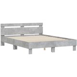  Okvir kreveta s uzglavljem siva boja betona 140x190 cm drveni | shoptok.hr