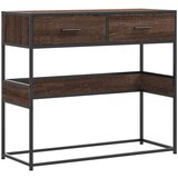 Maison Chic konzolna miza - miza ob steni rjav hrast 90x35x80 cm inženirski les, (21786328) Cene
