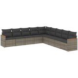  The Living Store Vrtna sedežna garnitura 9-delna z blazinami siv poli ratan - Vrtna Sedežna Garniture, (21451066) | Shoptok.si