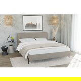 Ropez Svetlo rjava oblazinjena zakonska postelja z letvenim dnom 140x200 cm Barker – | Shoptok.si