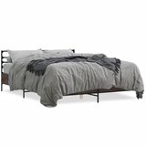 Furnova Posteljni okvir rjav hrast 150x200 cm inženirski les in kovina, (21939367) | Shoptok.si