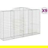  Obokana gabionska košara 9 kosi 300x50x180/200cm cinkano železo, (21000322) | Shoptok.si