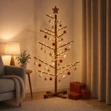  Drveno božićno drvce 125 cm Bambus i masivna borovina | shoptok.hr