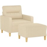  Fotelja s tabureom krem 60 cm od tkanine | shoptok.hr