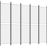 Sobna pregrada s 5 panela bijela 250 x 200 cm od tkanine | shoptok.hr