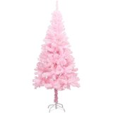  Umjetno osvijetljeno božićno drvce s kuglicama rozo 180 cm PVC | shoptok.hr