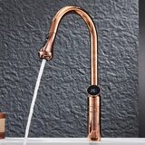 ELITE EDITION Enoročna kuhinjska armatura KF1694 z digitalnim prikazom temperature, rožnato zlata — Krom | Shoptok.si