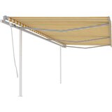  Tenda na ručno uvlačenje sa stupovima 6 x 3 5 m žuto-bijela | shoptok.hr