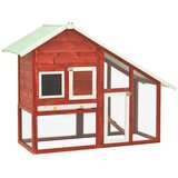  Kavez za zečeve crveno-bijeli 140x63x120 cm od masivne jelovine | shoptok.hr