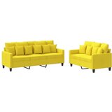  2-dijelni set sofa s jastucima svjetložuti od tkanine | shoptok.hr