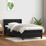 vidaXL Box spring postelja z vzmetnico črna 90x210 cm žamet | Shoptok.si
