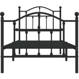 Metalni okvir kreveta uzglavlje i podnožje crni 80x200 cm | shoptok.hr