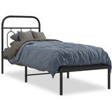  The Living Store Kovinski posteljni okvir z vzglavjem črn 75x190 cm - Posteljni Okvir, (21497402) | Shoptok.si